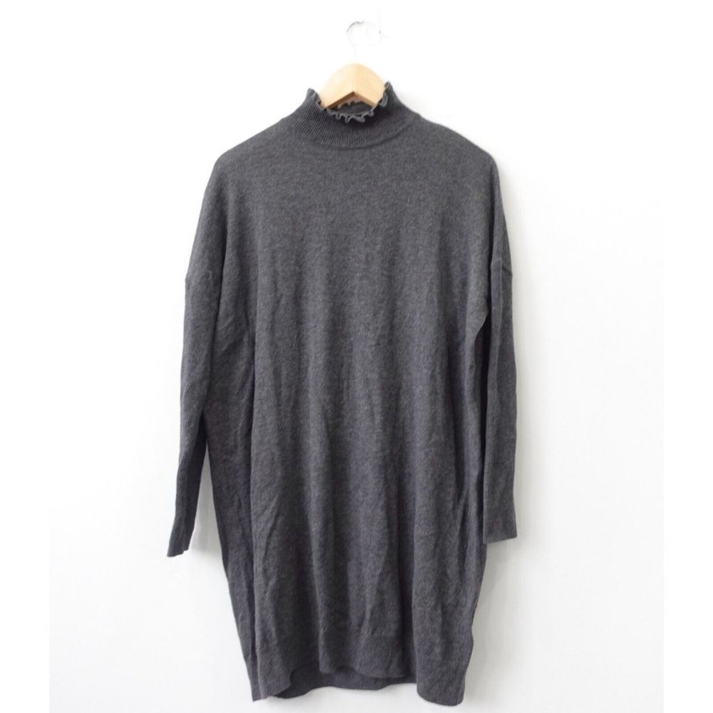 All Saint Dress Size Small Cashmere Gray Wool Sweater Mini Turtleneck‎ Granville